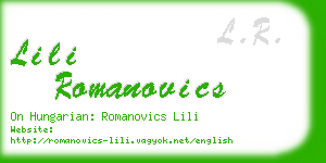 lili romanovics business card